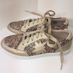 Girls US 1 Elephantito Gold Glitter Sneakers